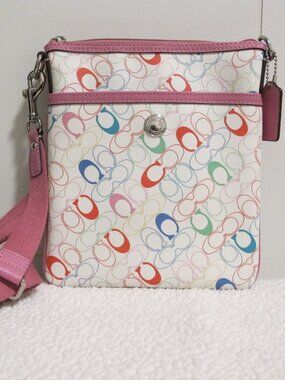 Coach Chelsea Heritage Multicolor Stripe Signature C Swingpack Crossbody Bag